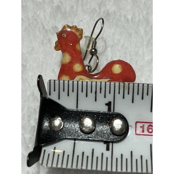 Roaster Earrings Free P&P Resin Pet Novelty Country Boho Farmhouse - Picture 7 of 7